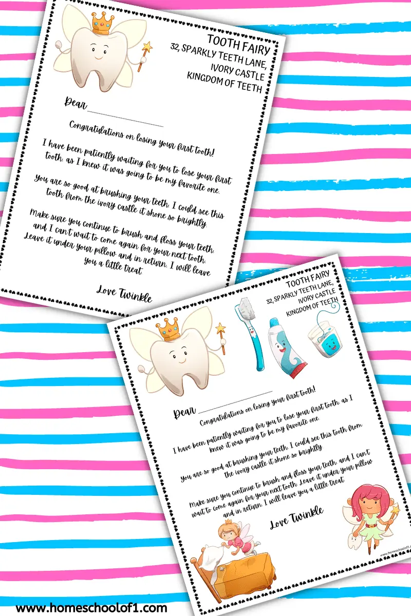 1st tooth fairy letter
