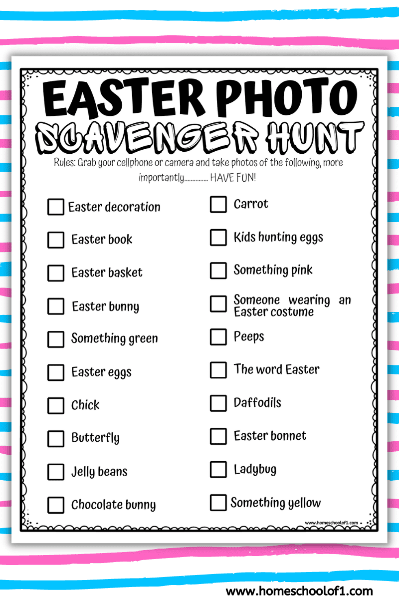 EASTER PHOTO HUNT PRINTABLE