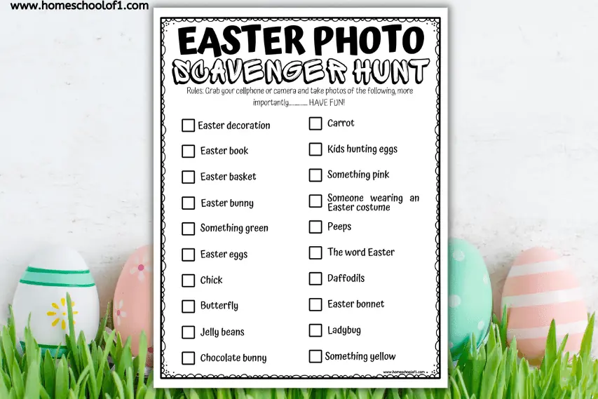 Easter Photo Scavenger Hunt for Teens (free printable)