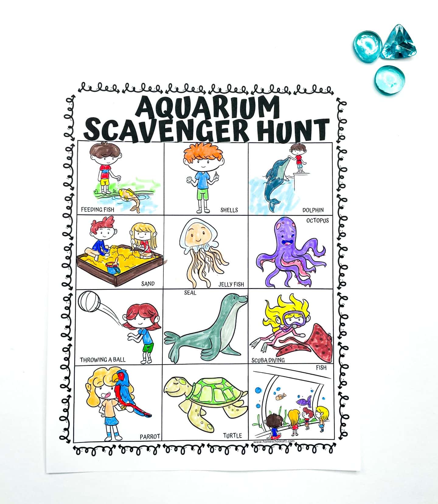 free printable aquarium scavenger hunt printable