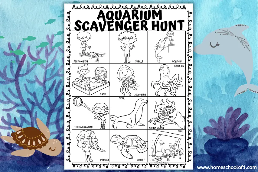 Aquarium Scavenger Hunt Printable (free)