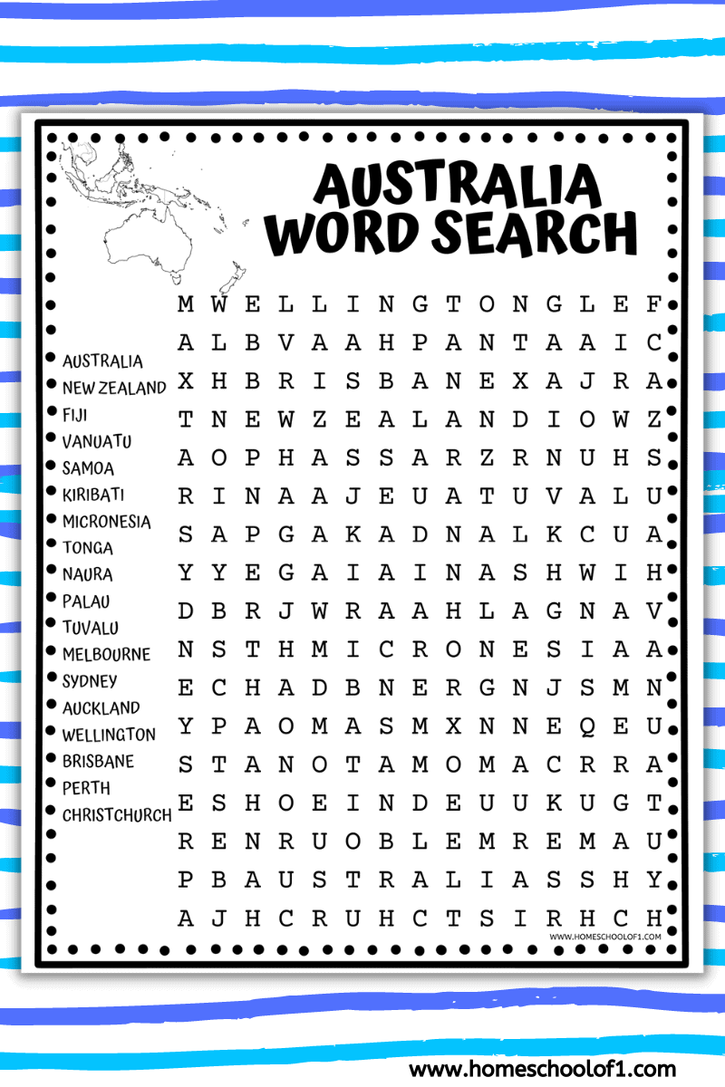australia word search