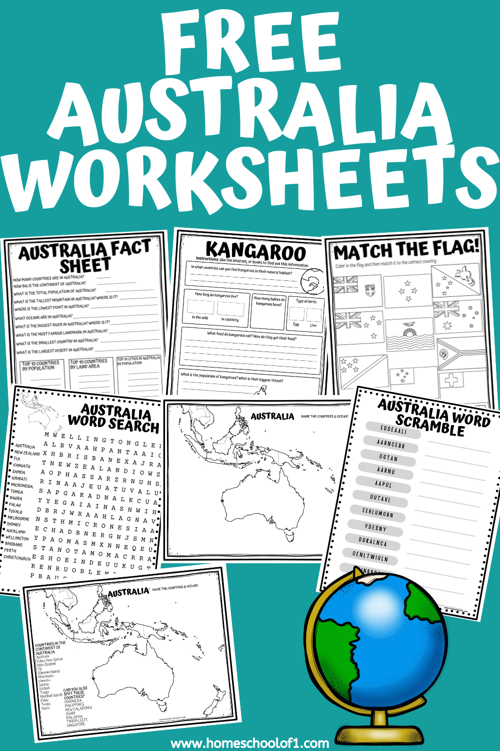 7 Continent of Australia and Oceania Worksheets