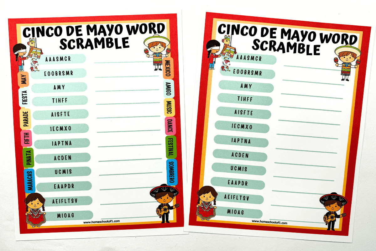 cinco de mayo word scramble printables (2)