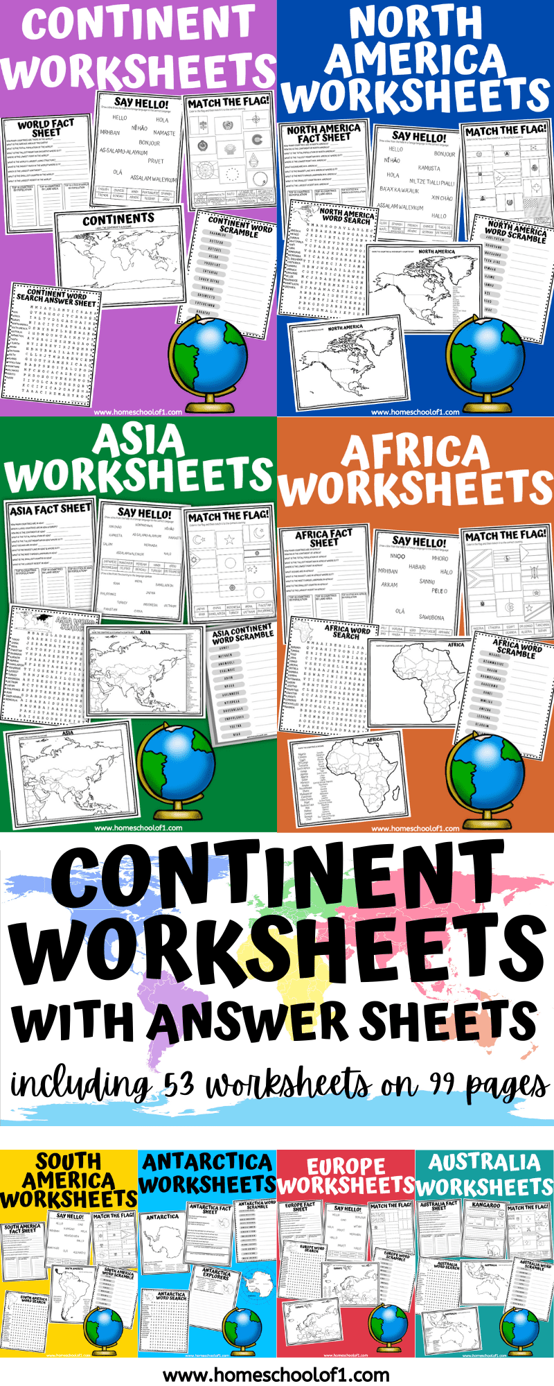 continent worksheets paid