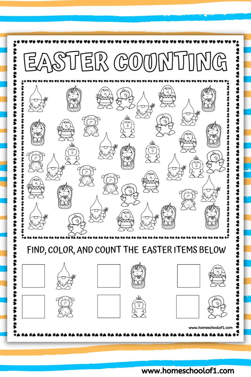 easter counting printables
