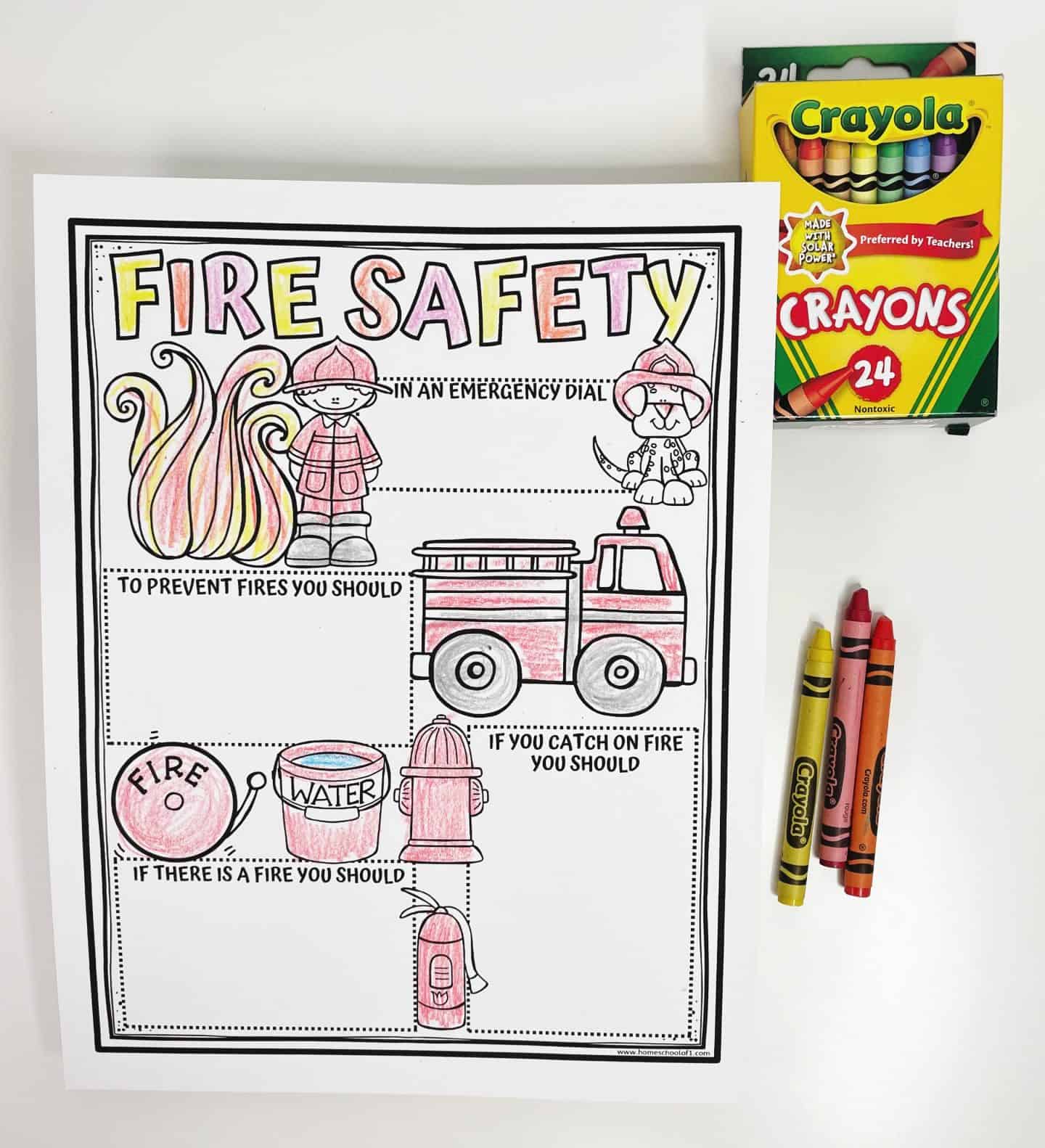 fire safety worksheet to color