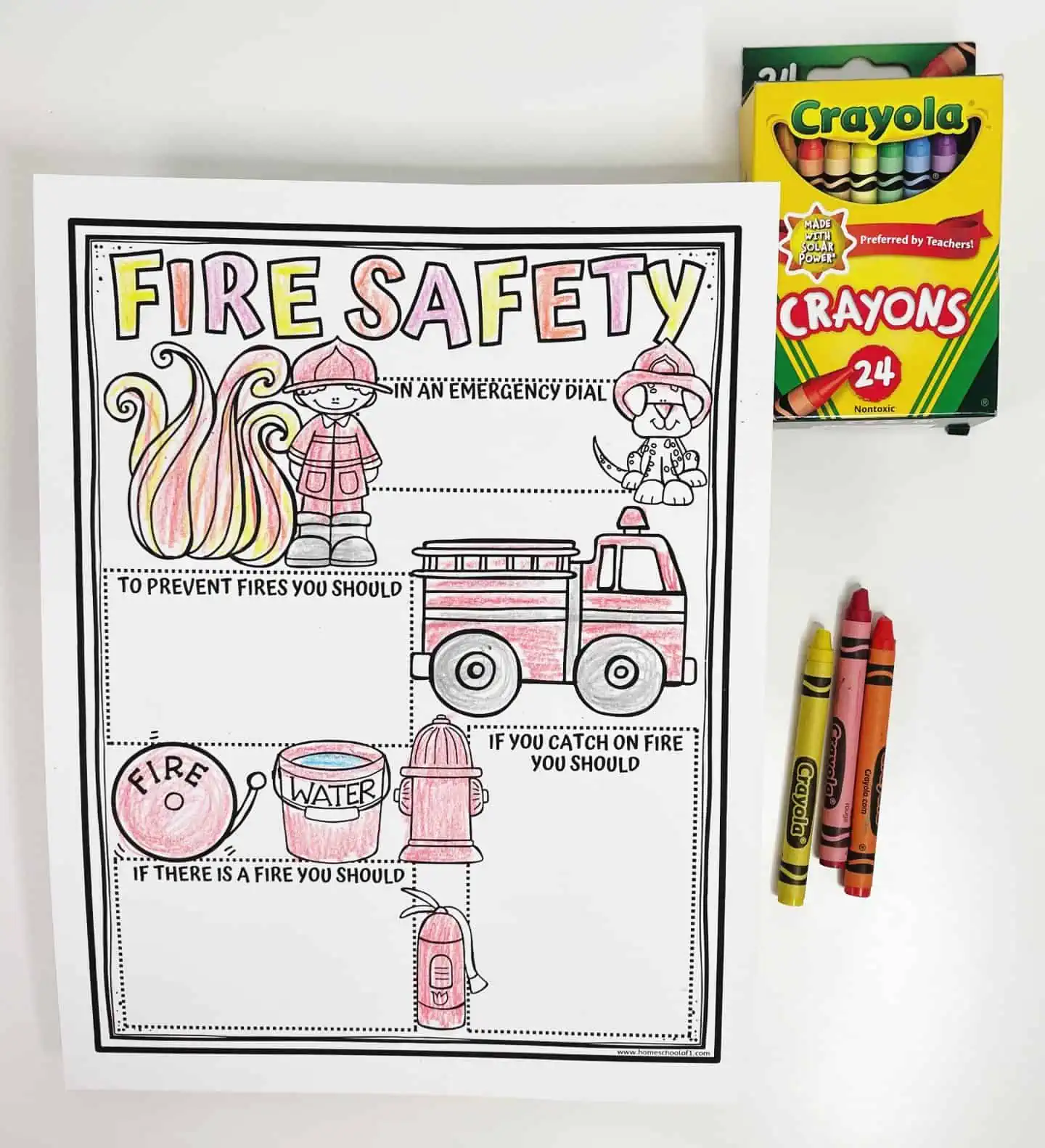 fire safety worksheet to color