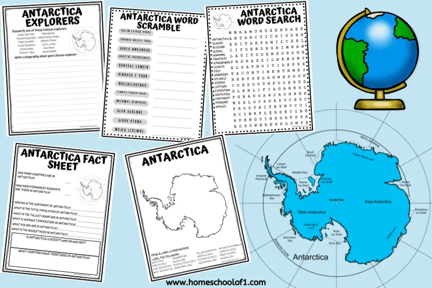 5 Free Antarctica Worksheets (free printables)