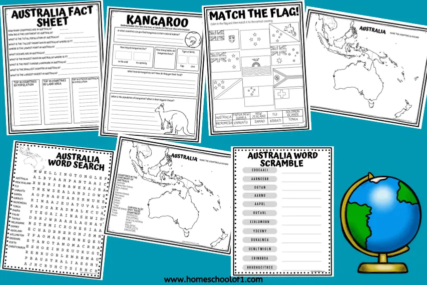 7 Oceania & Australia Worksheets (free printables)