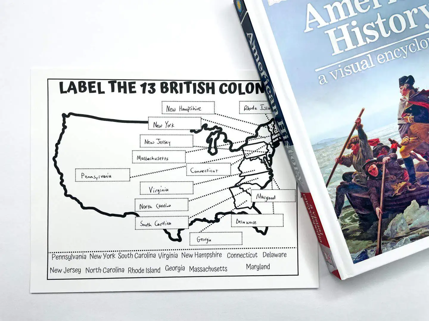 free printable 13 colonies worksheets