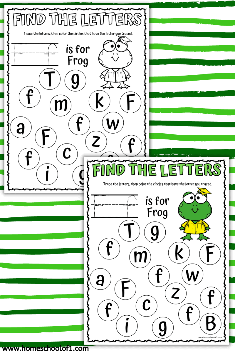 FIND THE LETTER WORKSHEET FOR LETTER F
