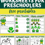 FROG WORKSHEETS FOR PRESCHOOLERS