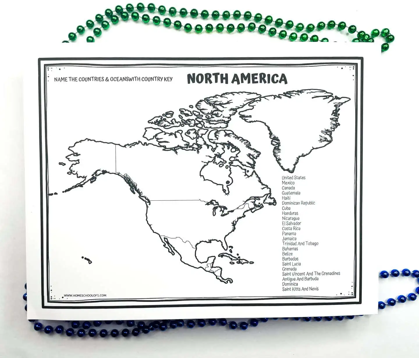 north america map worksheets