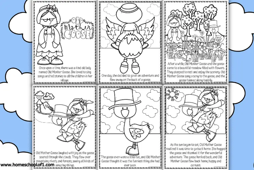 Free Mother Goose Coloring Pages for Mother Goose Day