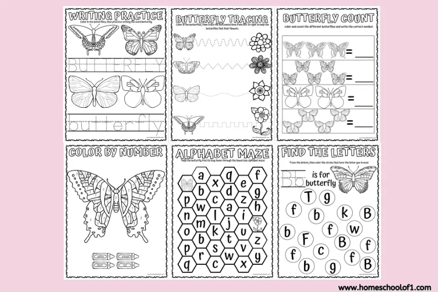 Preschool Butterfly Worksheets (free printables)