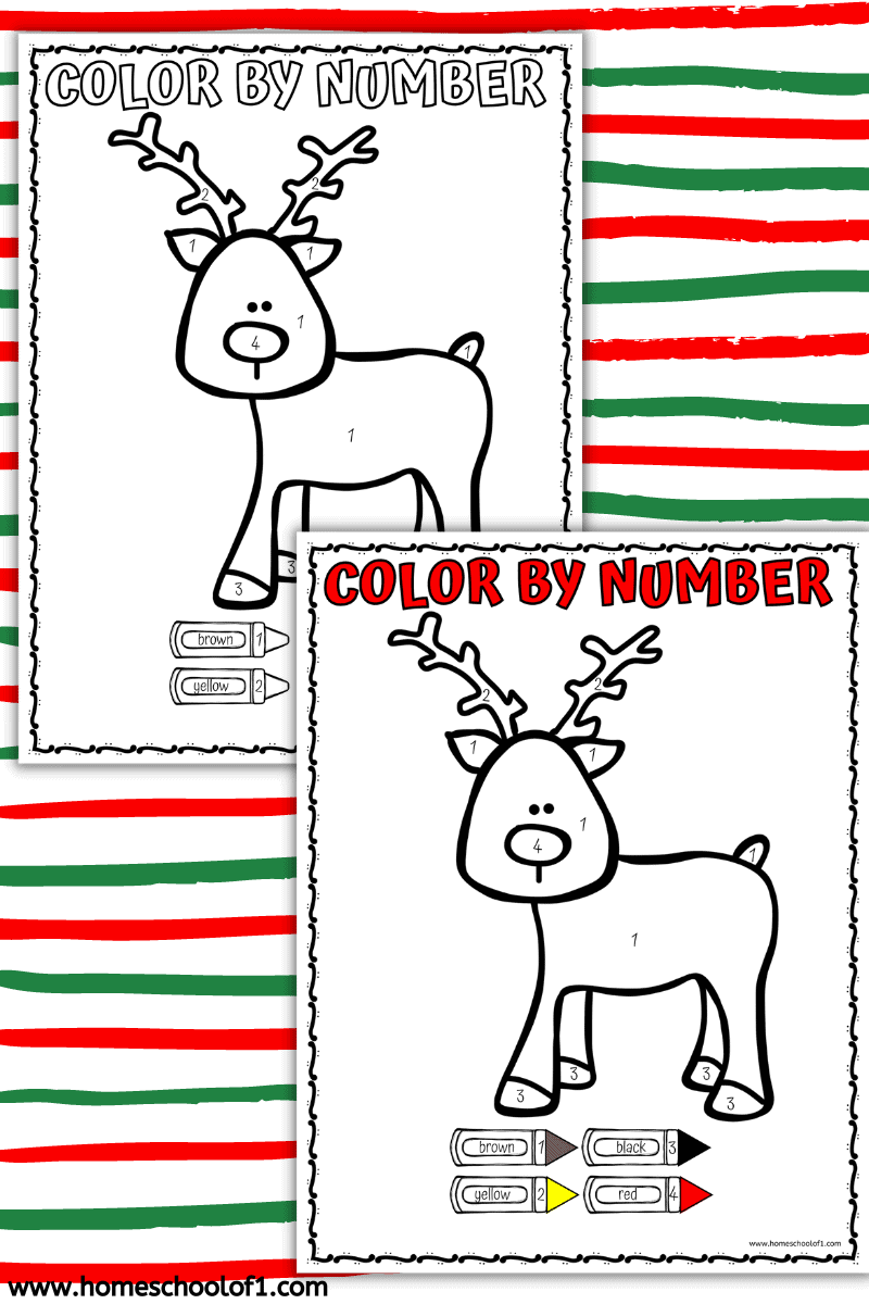 REINDEER COLOR BY NUMBER