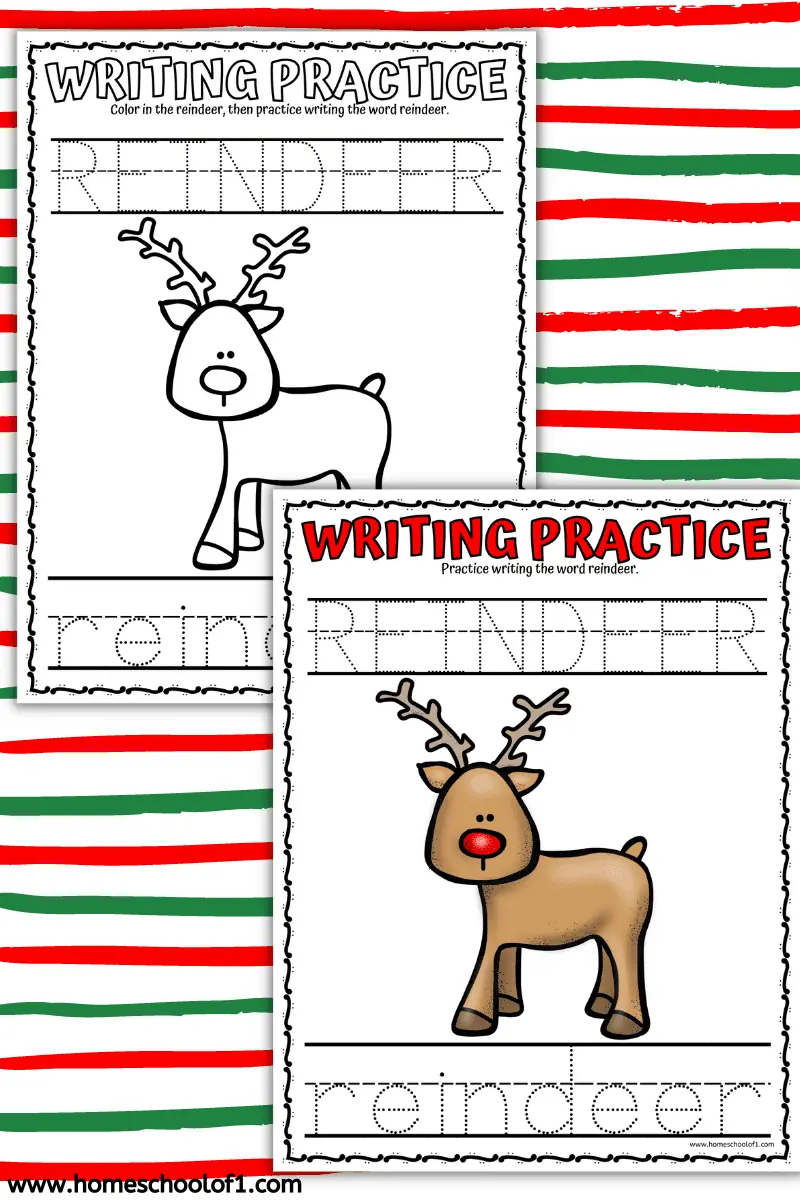 REINDEER WRITING PRACTICE