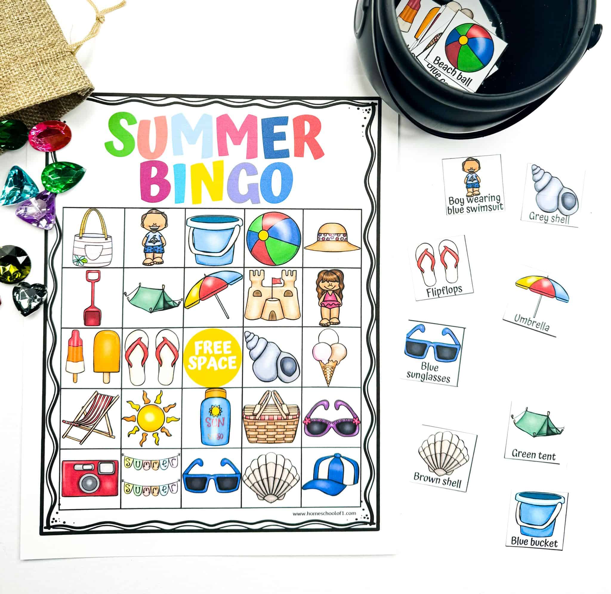 Free Printable Summer Bingo Cards for Kids (5 Game Boards)