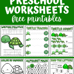 TURTLE PRESCHOOL WORKSHEETS