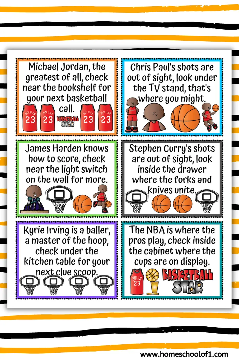 basketball themed treasure hunt