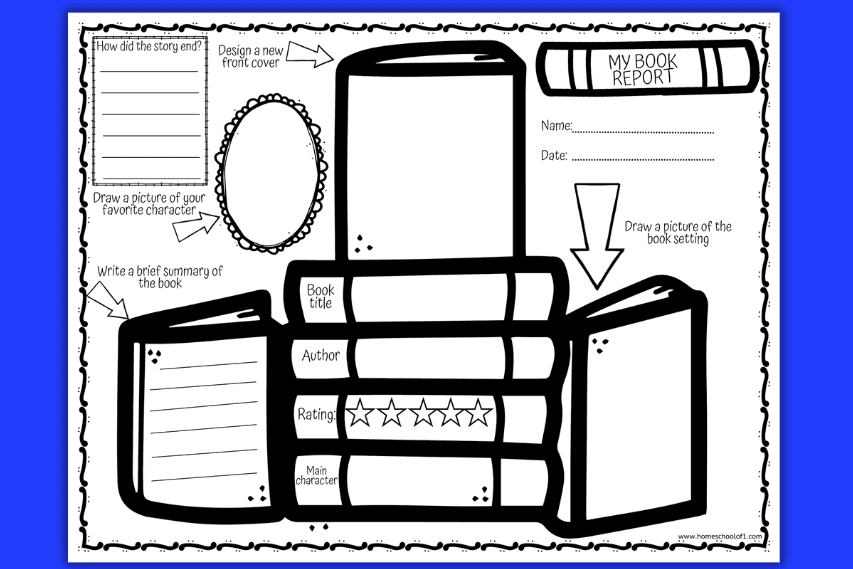 book report template for elementary school