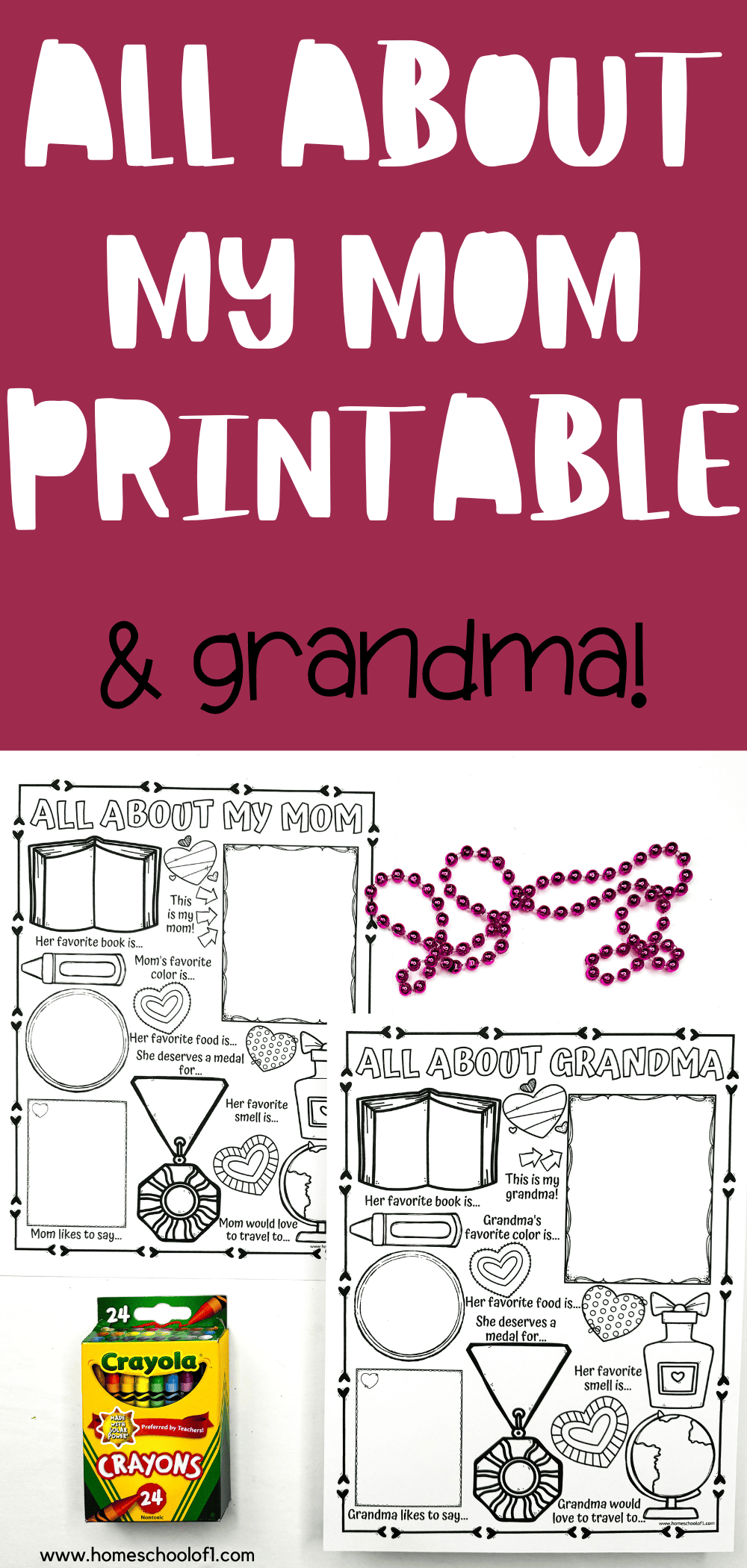 Free All About My Mom Printable for Mother’s Day