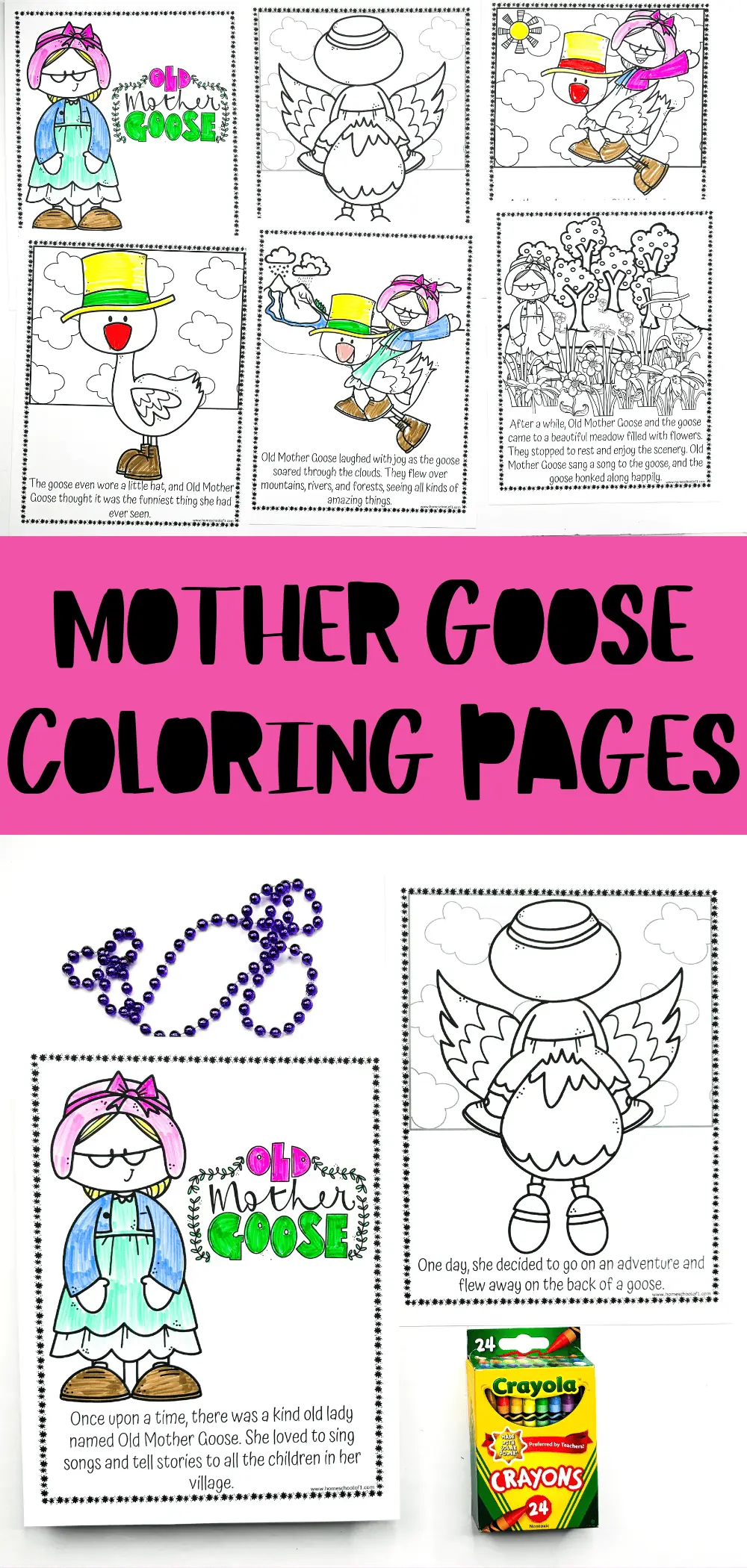 free printable mother goose coloring pages
