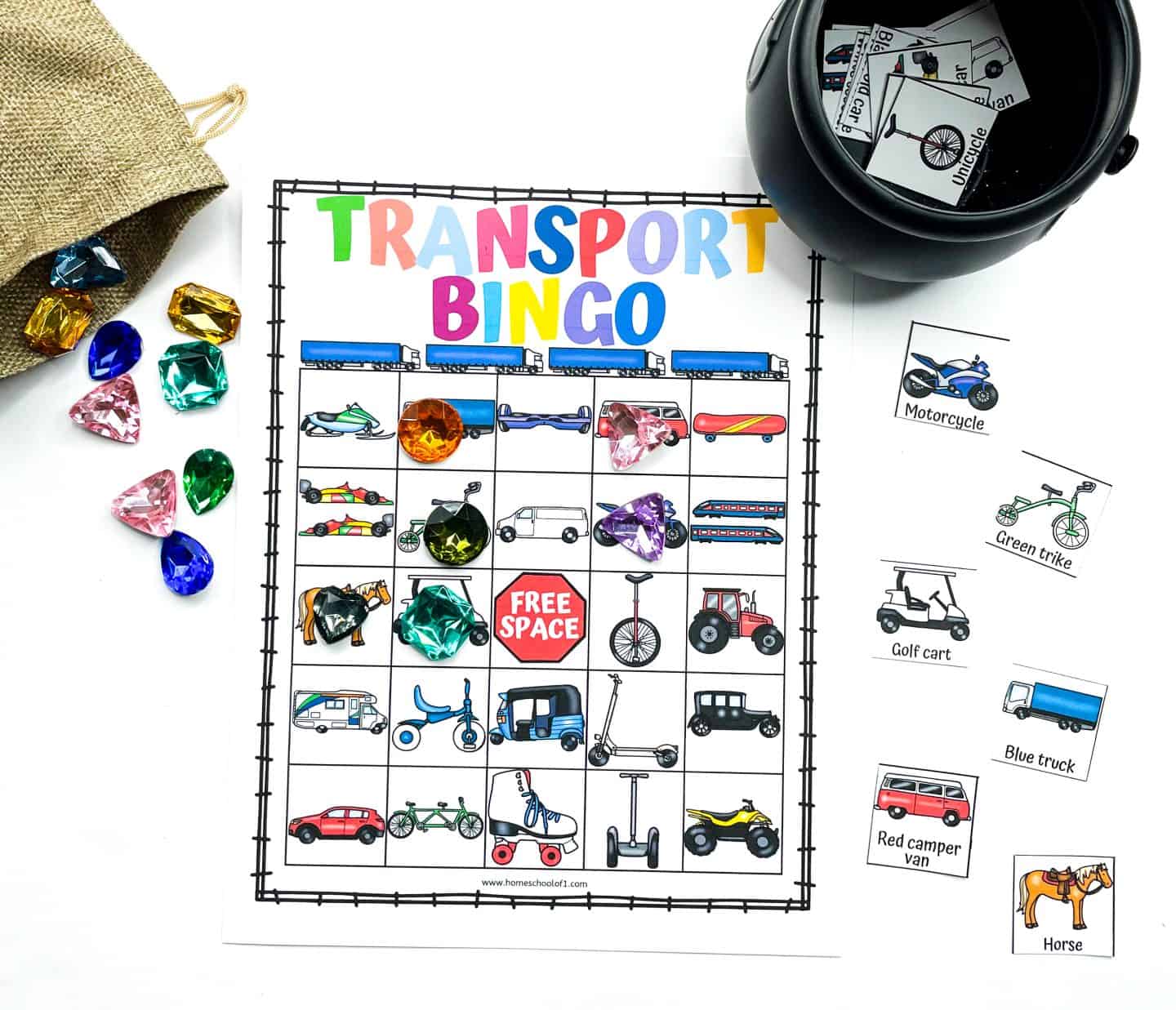 free transport matching game printable