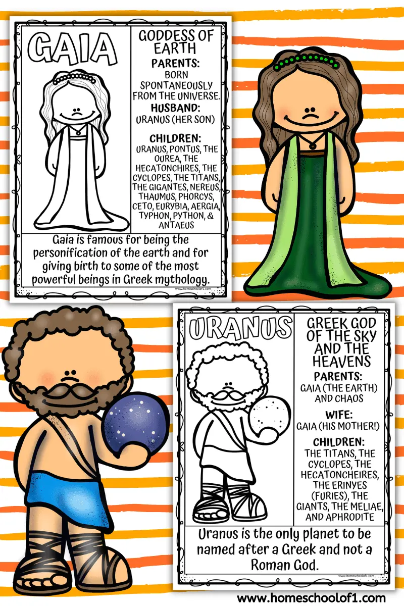 gaia & uranus coloring page