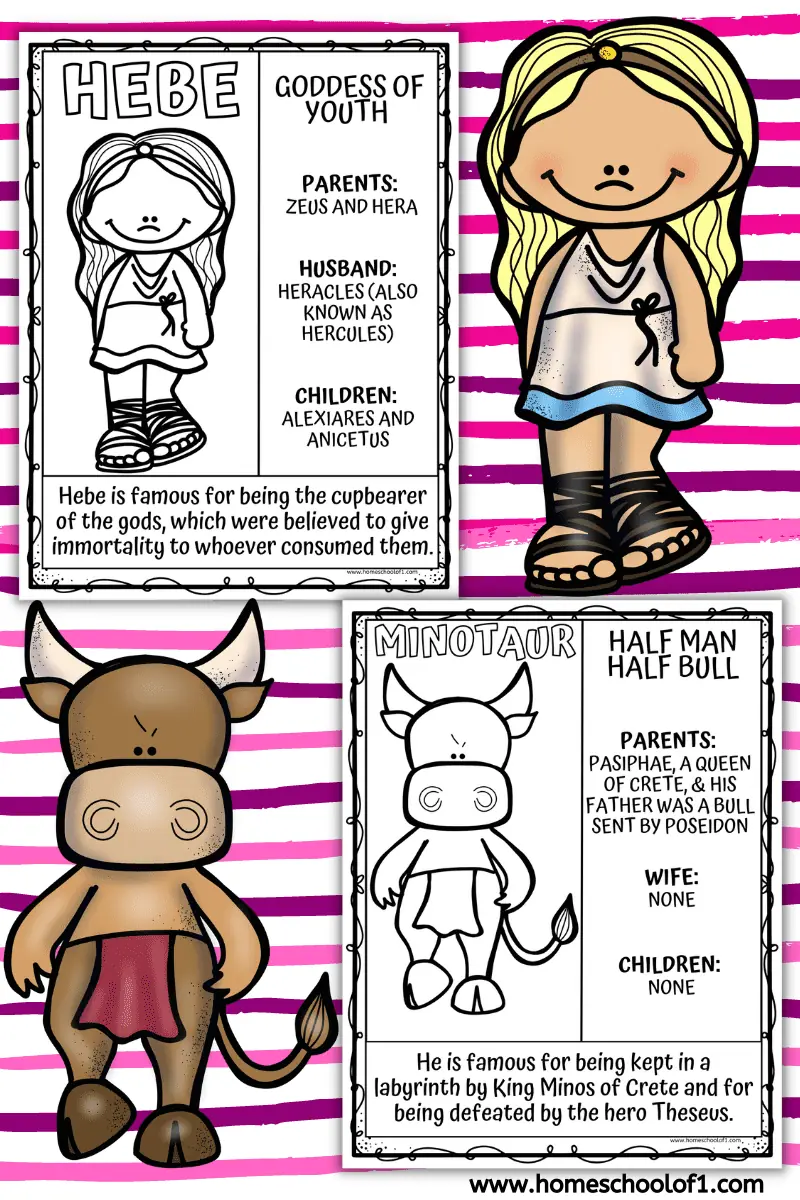 hebe minotaur coloring page