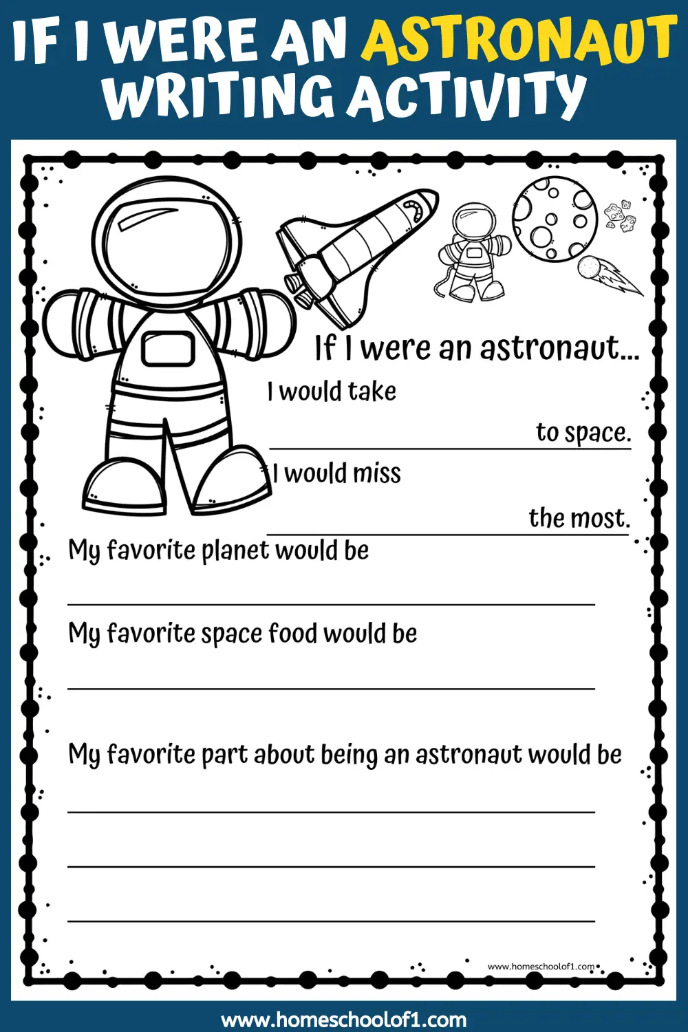 If I Were An Astronaut Writing Activity (free worksheet)