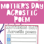mothers day acrostic poem worksheets