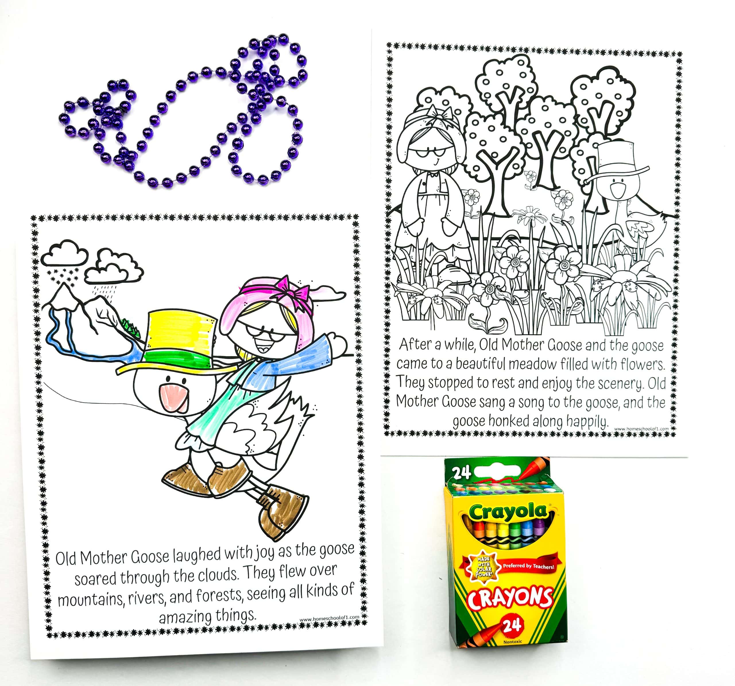 old mother goose nursery rhyme coloring pages