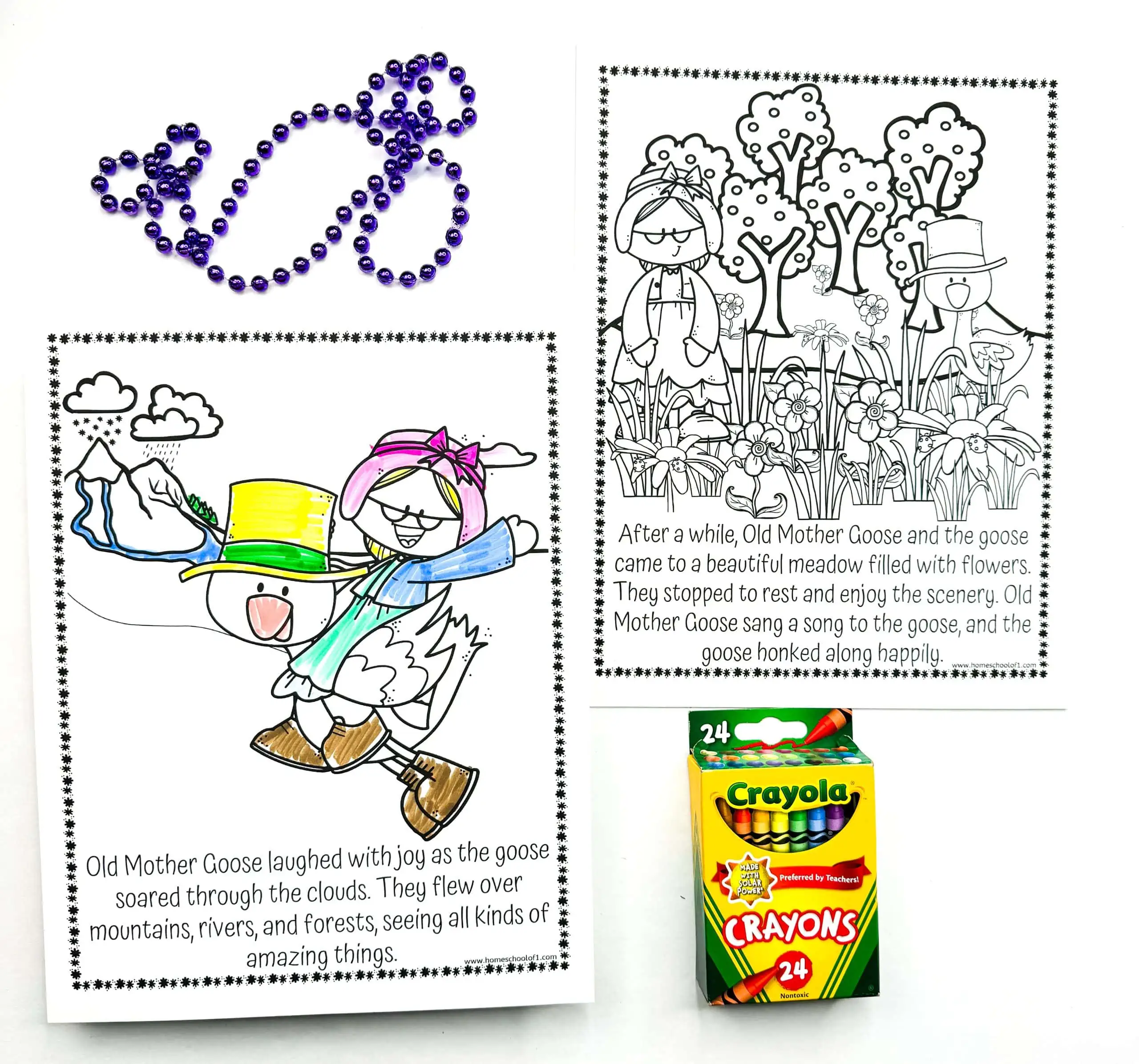 old mother goose nursery rhyme coloring pages