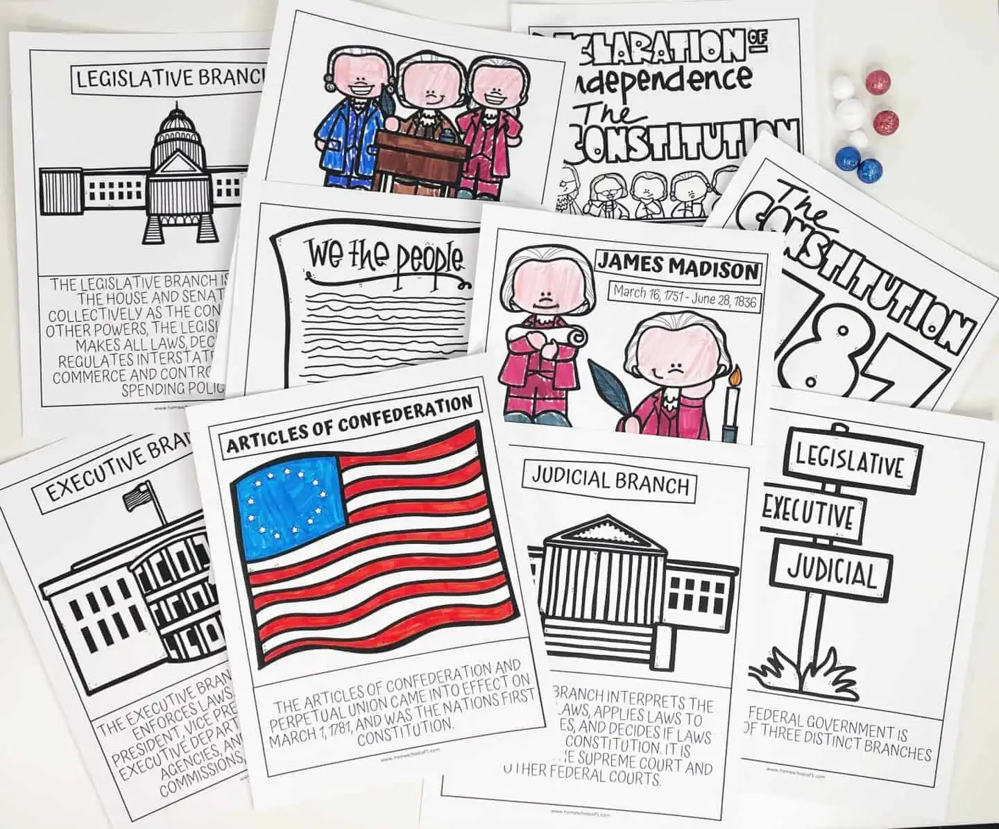 the constiution coloring worksheets