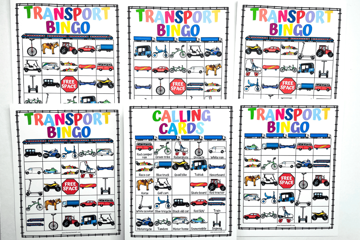transportation bingo game