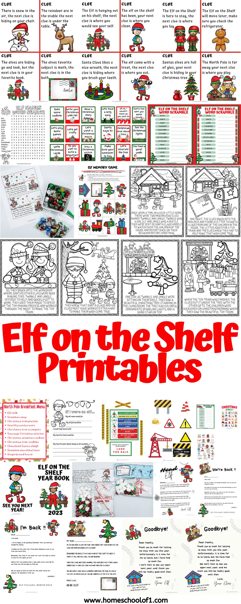 Elf on the Shelf printables 