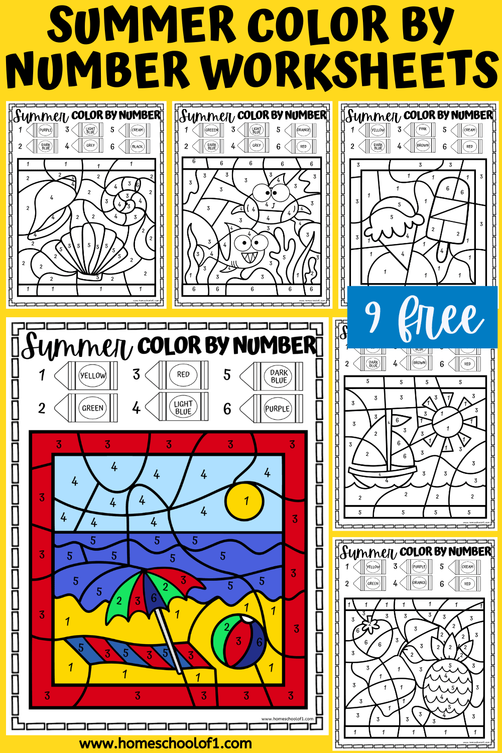 SUMMER COLOR BY NUMBER