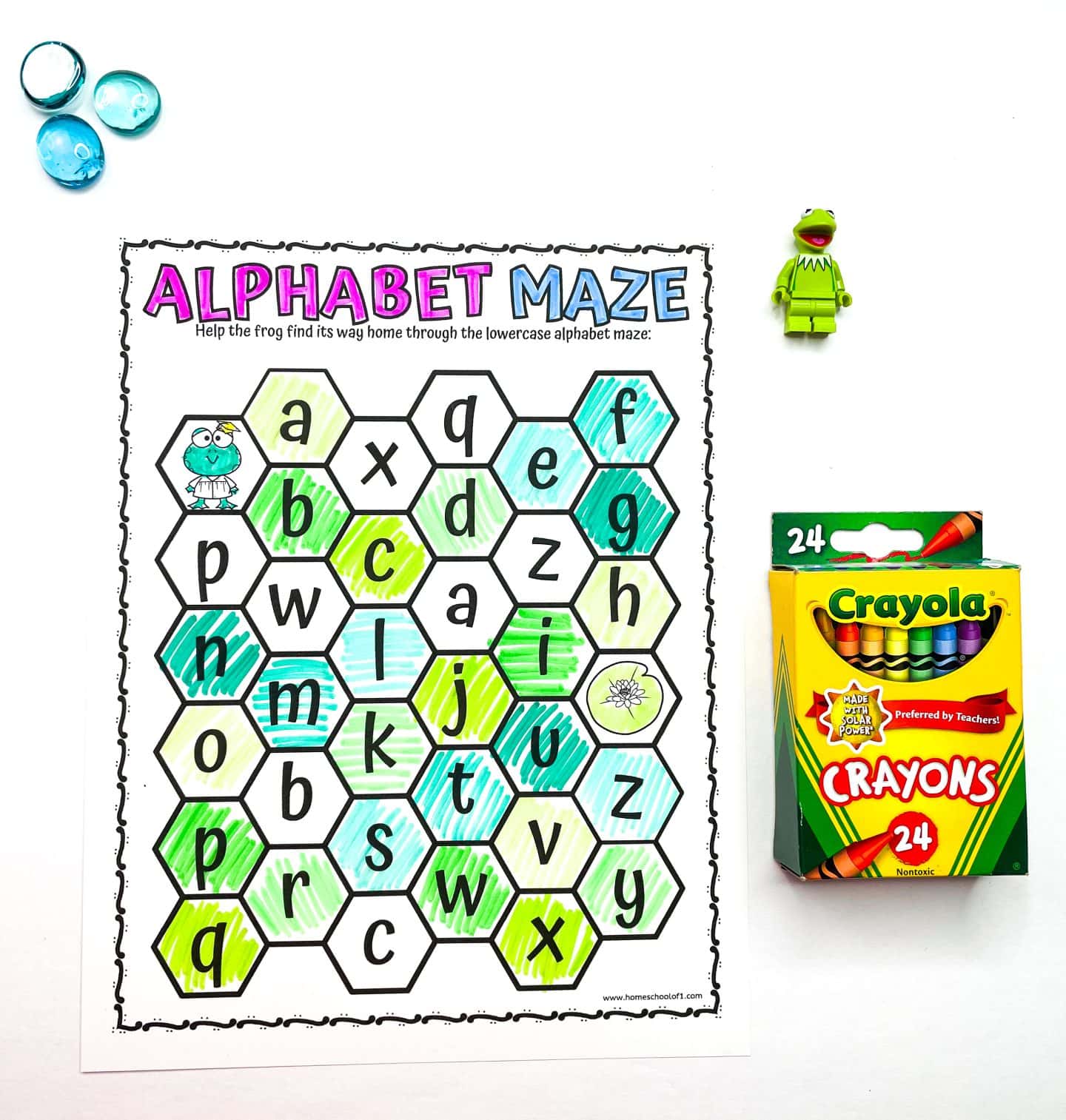 alphabet maze frog