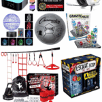 Collage of the best gifts for 11 year old boys including games, LEGO, tech gadgets, sports gear, books, and STEM toys.