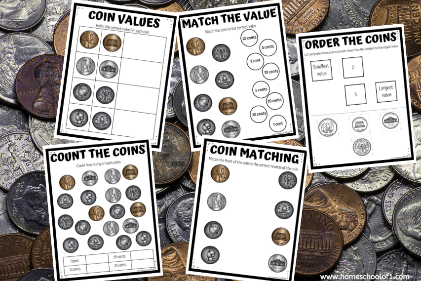 coins worksheets