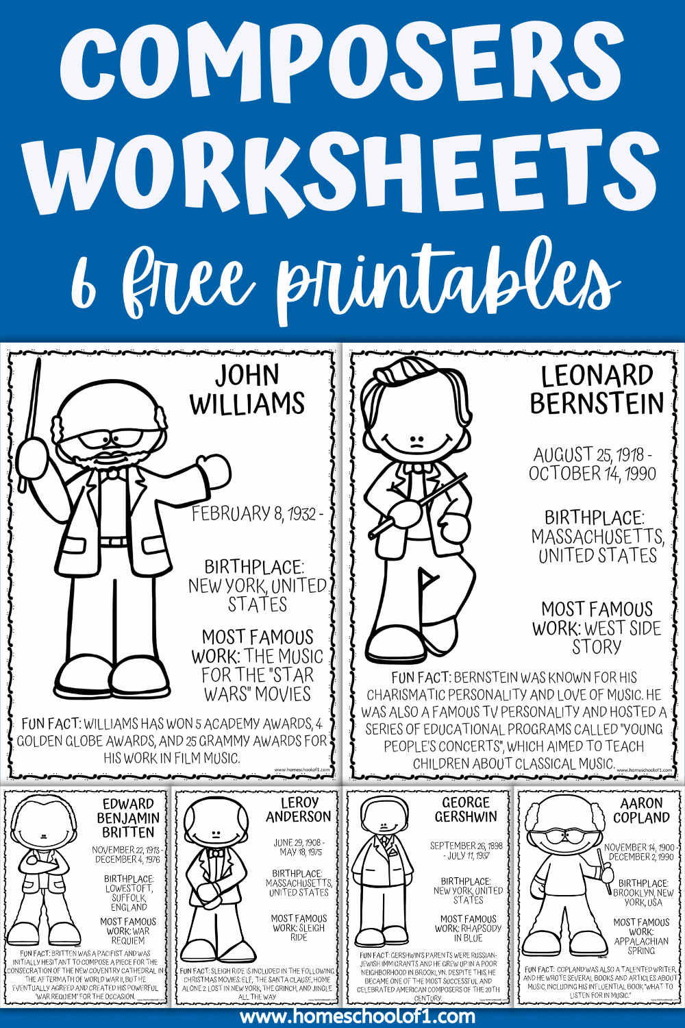composers worksheets