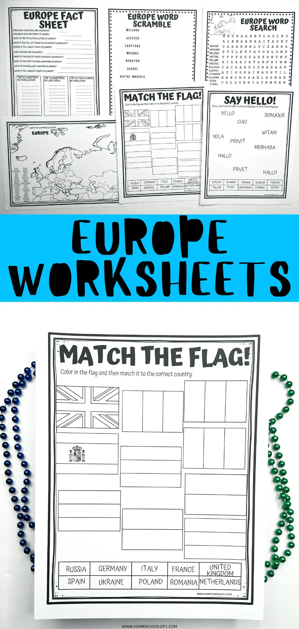 countries of europe worksheets
