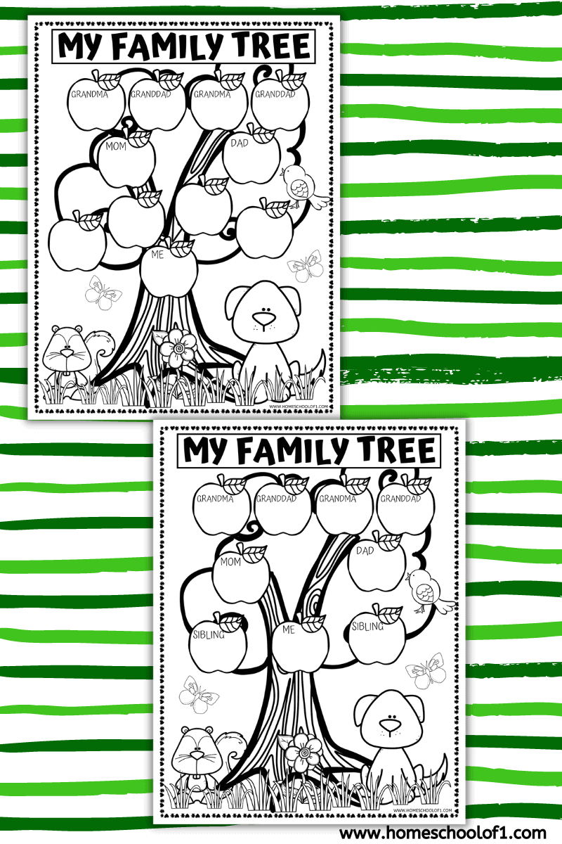 family tree coloring page