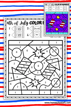 9 Free 4th of July Color By Number Printables - Homeschool of 1
