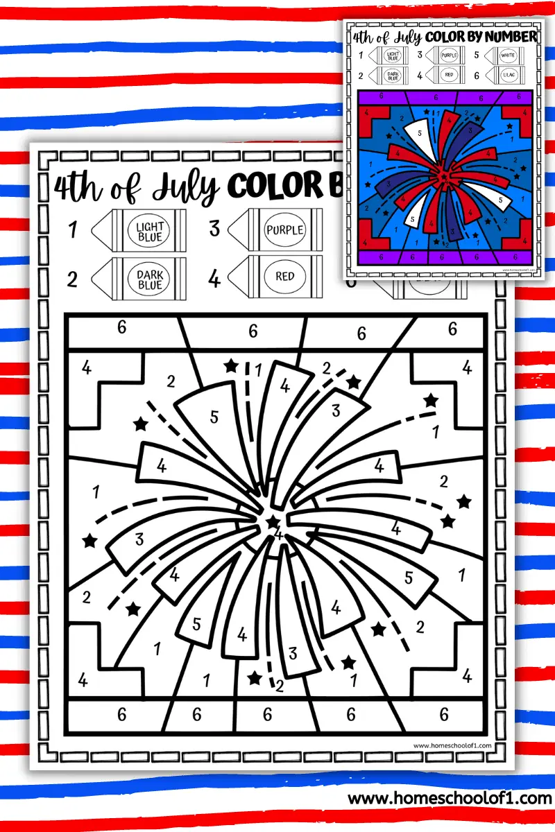 fireworks coloring by number