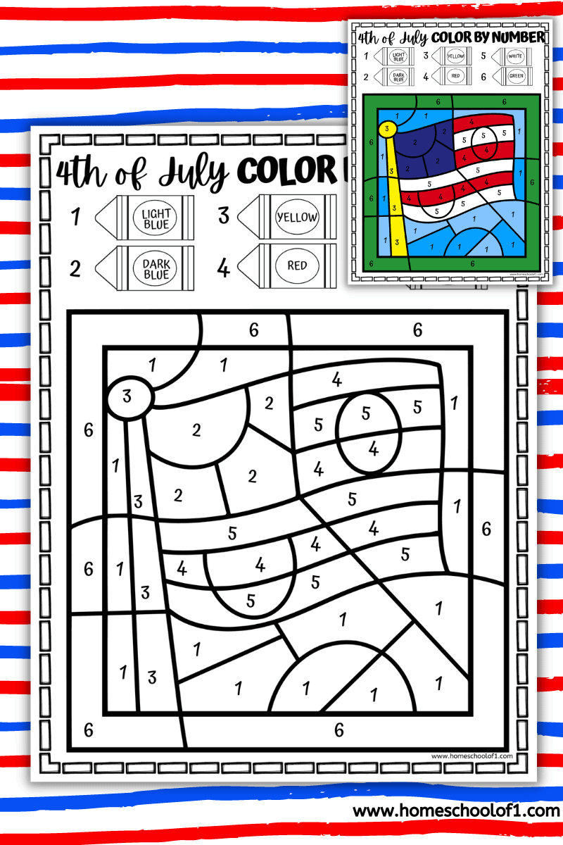Free 4th of July Color By Number Printables