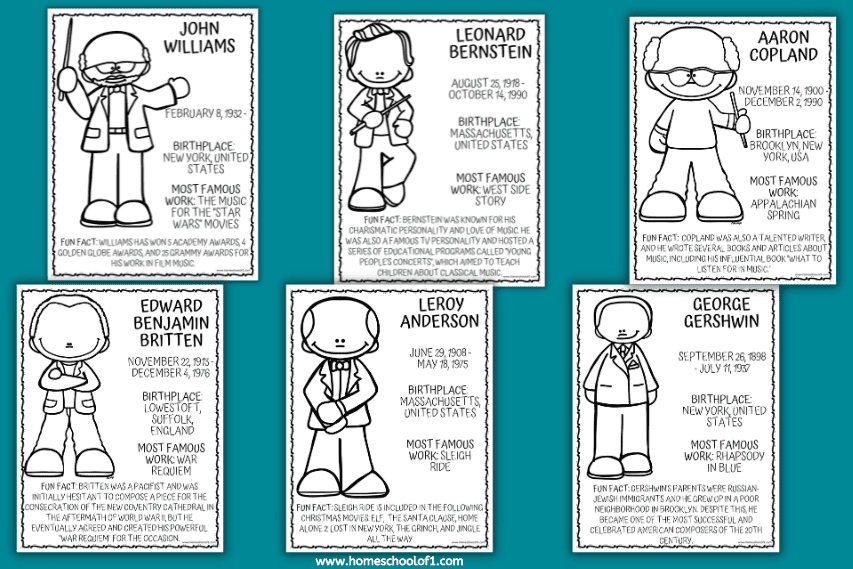 free composers worksheets