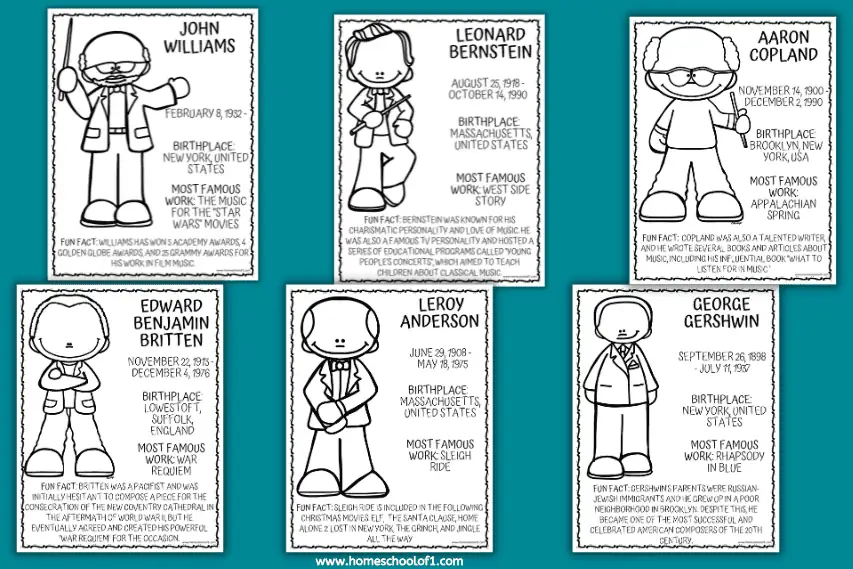 Free Famous Composers Worksheets